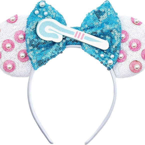Mouse Ear Headbands for Women and Girls Glitter Bow Party Costume Accessories - Picture 1 of 6